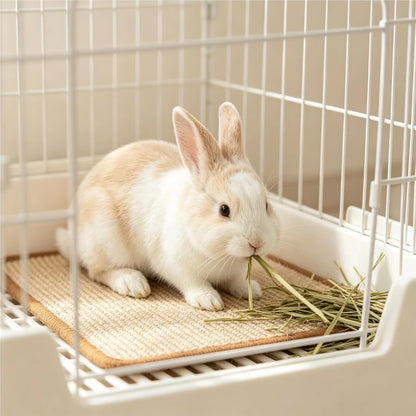 2PCS Rabbit Scratching Mats, Natural Sisal Bunny Scratch Pad Rabbit Mats for Cages, Claws and Teeth Care, Rabbit Chew Toys Bunny Accessories for Bedding Biting Sleeping Nesting (16x12in)