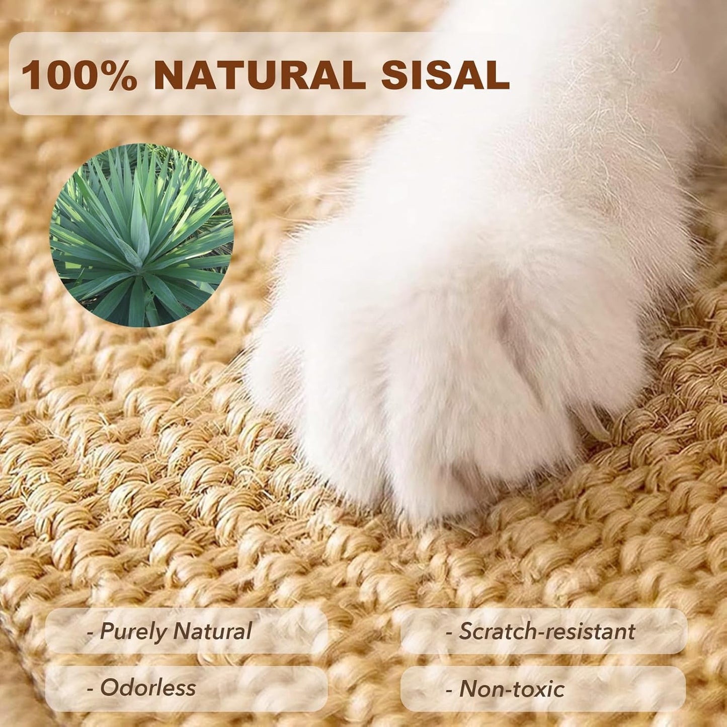 2PCS Rabbit Scratching Mats, Natural Sisal Bunny Scratch Pad Rabbit Mats for Cages, Claws and Teeth Care, Rabbit Chew Toys Bunny Accessories for Bedding Biting Sleeping Nesting (16x12in)
