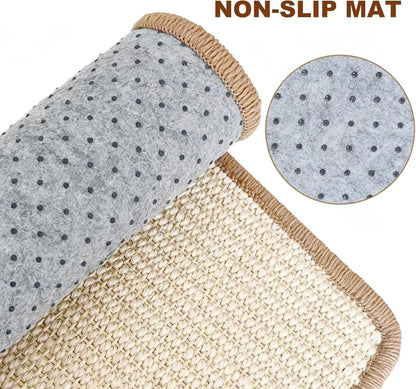 2PCS Rabbit Scratching Mats, Natural Sisal Bunny Scratch Pad Rabbit Mats for Cages, Claws and Teeth Care, Rabbit Chew Toys Bunny Accessories for Bedding Biting Sleeping Nesting (16x12in)