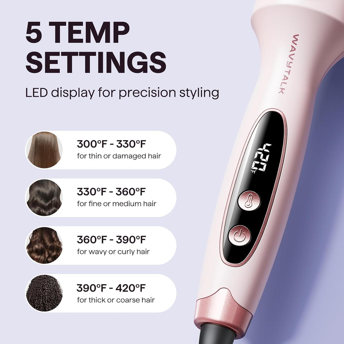 Wavytalk Thermal Brush Blowout Boost 1.5″ Heat Round Brush for Blowout Look