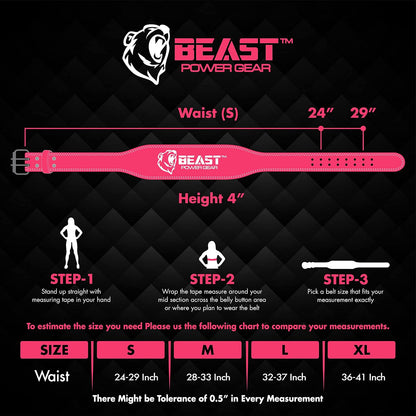 Weight Lifting Belt - 4” Genuine Leather Belts Padded Lower Back Support for Gym Bodybuilding Squat Deadlift Weightlifting Cross Strength Training Men Women Free Wrist Wrap