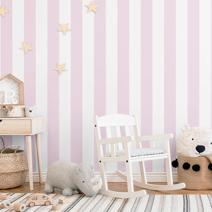 Pink Stripe Wallpaper Peel and Stick Thick Geometric Wall Paper