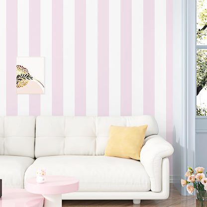 Pink Stripe Wallpaper Peel and Stick Thick Geometric Wall Paper