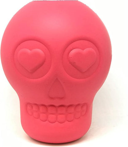 MuttsKickButt Magnum Skull – Dog Treat Dispenser & Chew Toy Made in USA from Our Most Durable Non-Toxic, Pet-Safe, Food Safe Natural Rubber for Mental Stimulation, Problem Chewing, & More