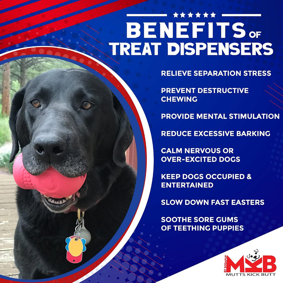MuttsKickButt Magnum Skull – Dog Treat Dispenser & Chew Toy Made in USA from Our Most Durable Non-Toxic, Pet-Safe, Food Safe Natural Rubber for Mental Stimulation, Problem Chewing, & More
