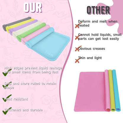 Silicone Art Mat for Crafts with Raised Sides to Stay Tidy, 24" x 16"