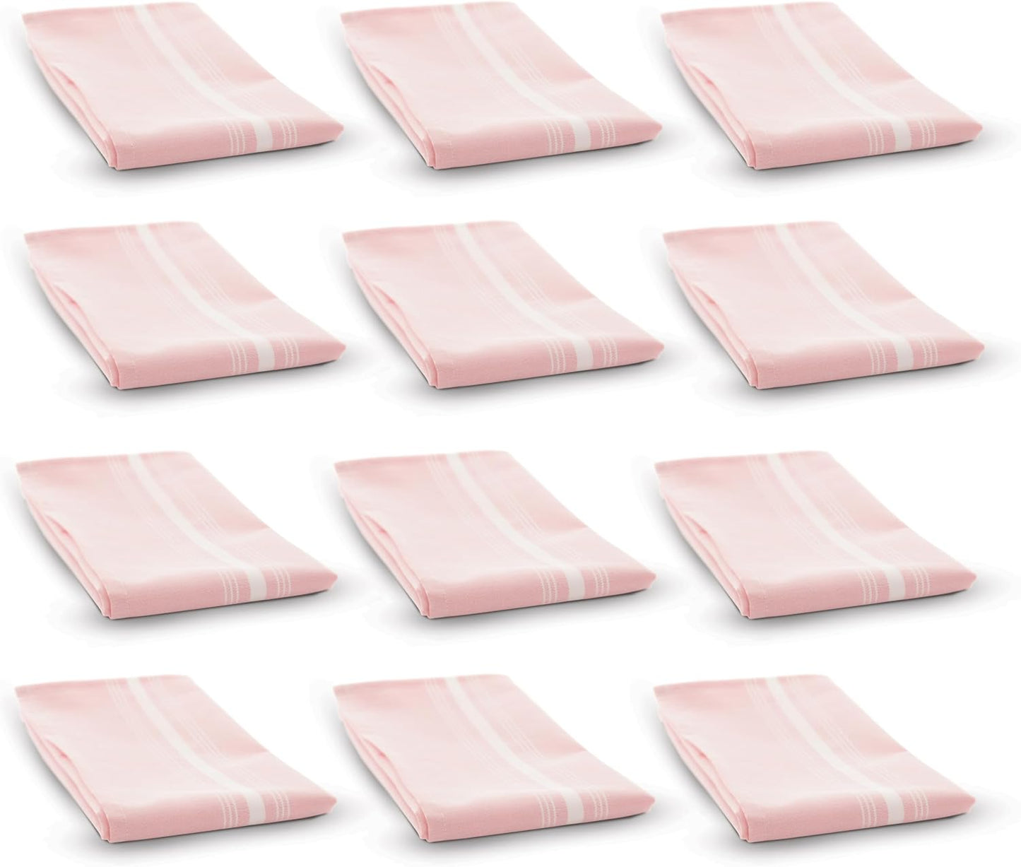 12-Pack Chambray Bistro Stripe Napkin N1822 - Pink