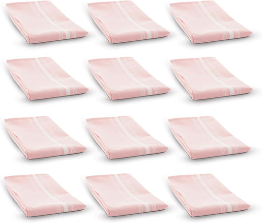 12-Pack Chambray Bistro Stripe Napkin N1822 - Pink