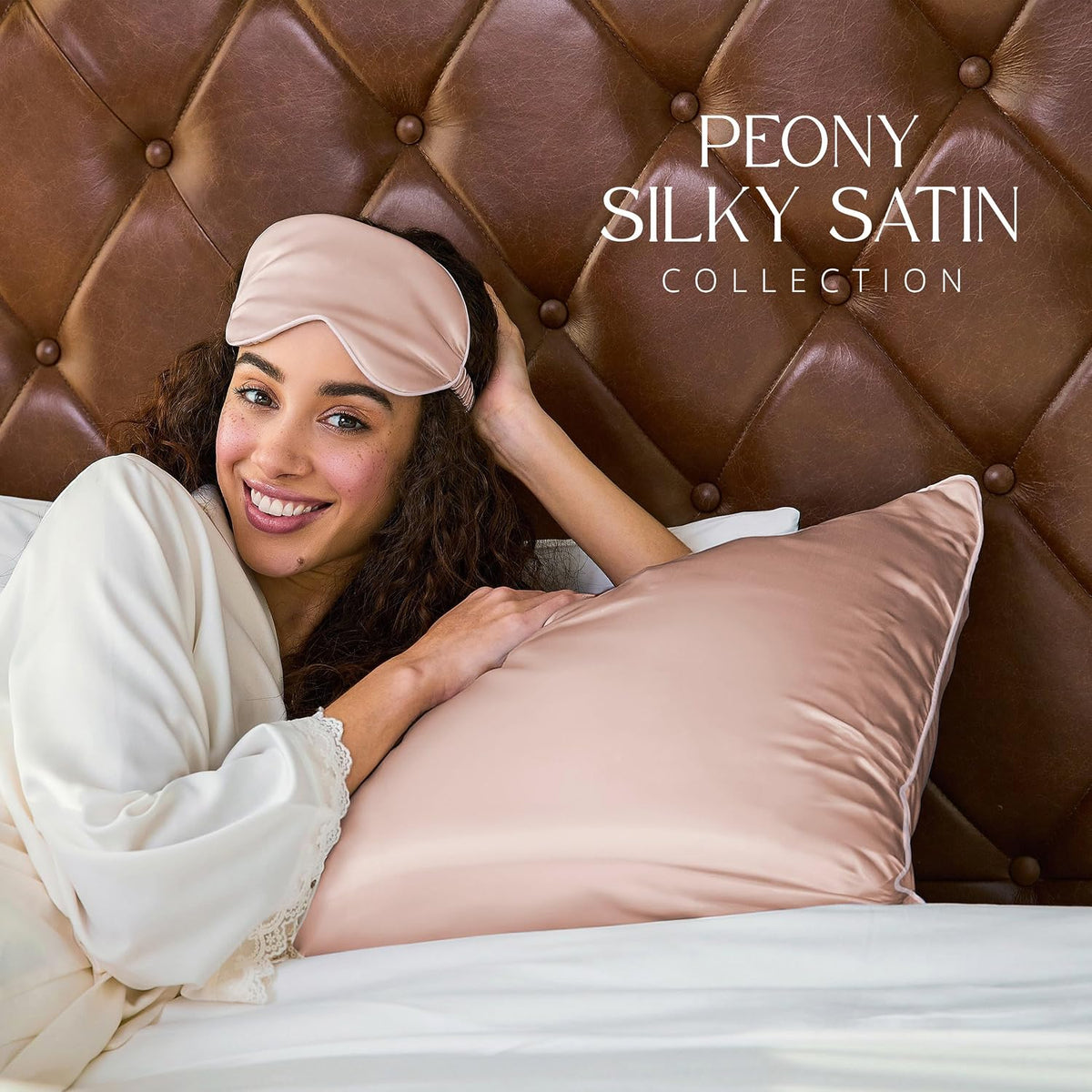 Silky Satin Pillowcase with Zipper – Peony