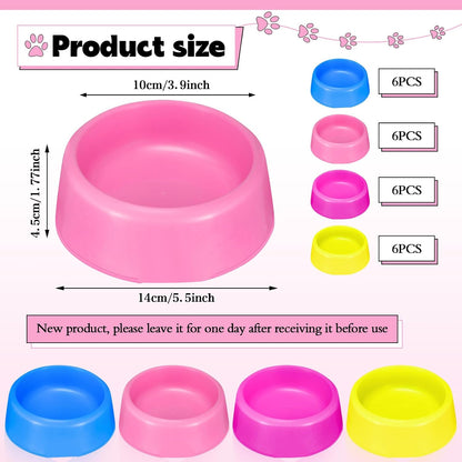 24 Pcs Plastic Puppy Dog Bowls Pet Birthday Party Supplies Reusable