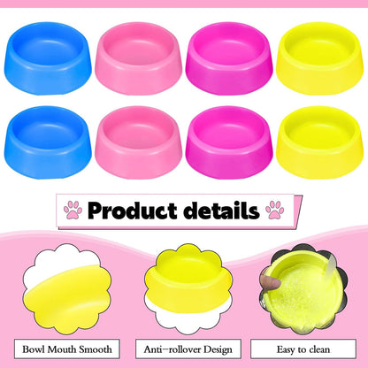 24 Pcs Plastic Puppy Dog Bowls Pet Birthday Party Supplies Reusable