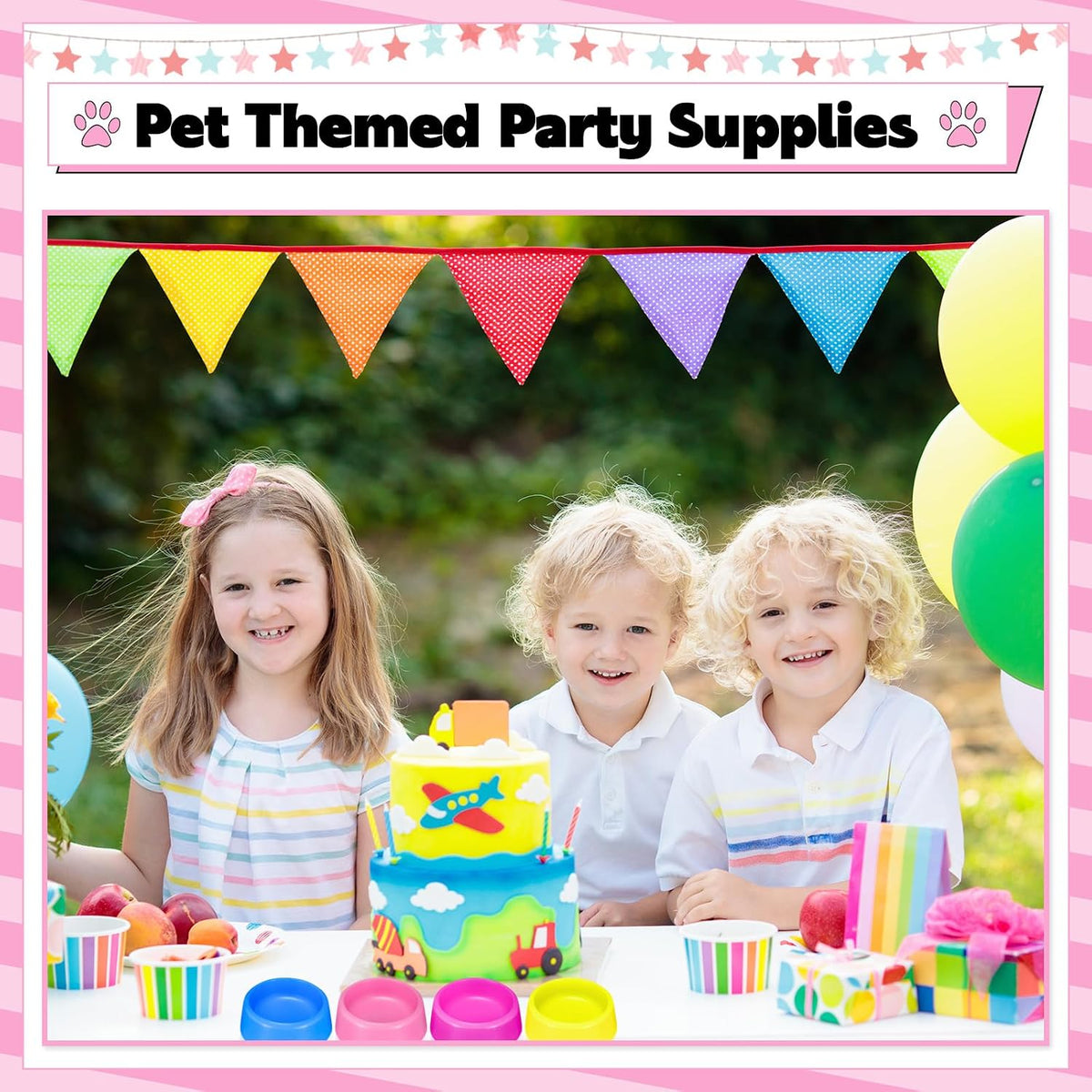 24 Pcs Plastic Puppy Dog Bowls Pet Birthday Party Supplies Reusable