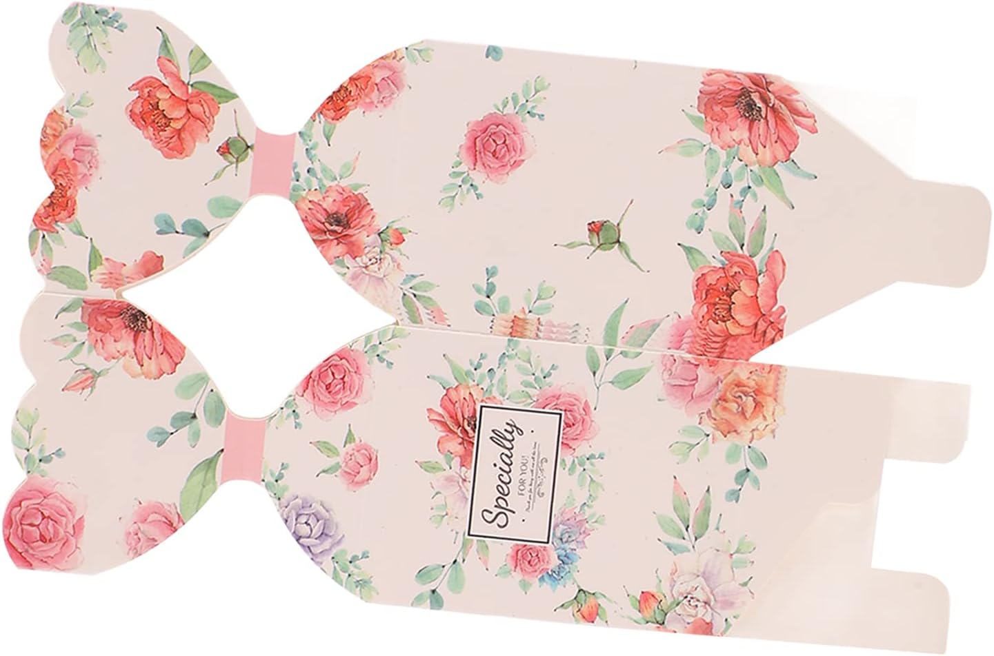 Zerodis Gifts Floral Pattern Retro Style Easy Assemble Candy Boxes DIY Gift Box with Rope for Party Favors Small Gift Packaging Wedding Favor Boxes (Pink HM2251304)