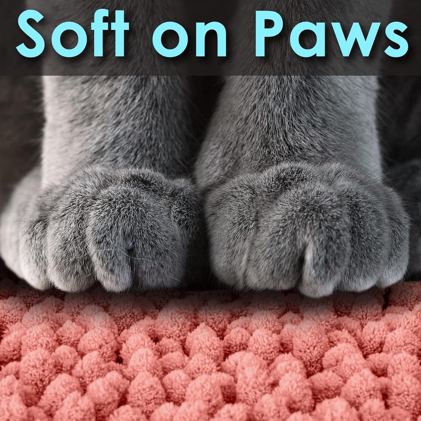 Cat Litter Mat, Medium, Extra Large, XXL, Waterproof Litter Box Mat, Non Slip Kitty Litter Mat, Machine Washable Litter Trapping Mat, Soft Litter Tray, Cat Stuff (Medium, Coral/Heavy-Duty)