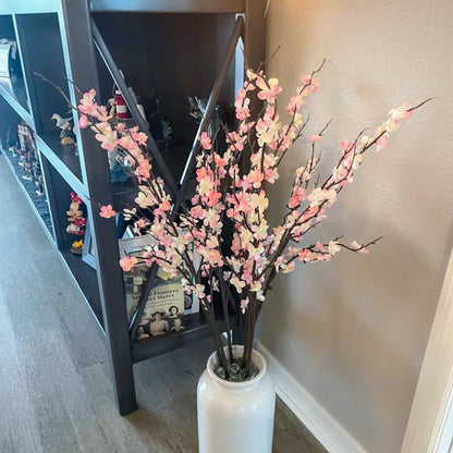 5pcs 39'' Cherry Blossom Branches Silk for Artificial Stems Vase Wedding Decor (5, Pink)