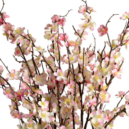 5pcs 39'' Cherry Blossom Branches Silk for Artificial Stems Vase Wedding Decor (5, Pink)