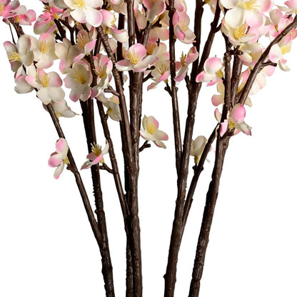 5pcs 39'' Cherry Blossom Branches Silk for Artificial Stems Vase Wedding Decor (5, Pink)