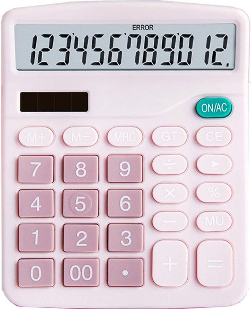 YOUHO Pink Office Desk Calculator, 12-bit
