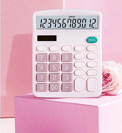 YOUHO Pink Office Desk Calculator, 12-bit