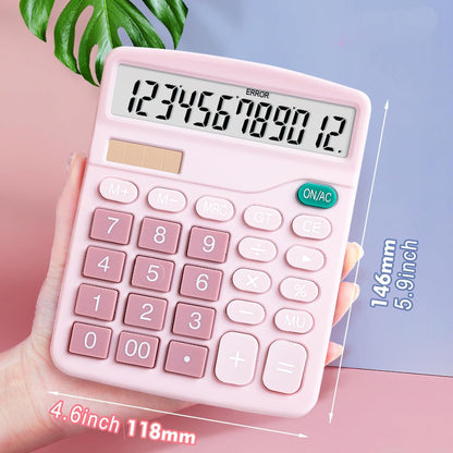 YOUHO Pink Office Desk Calculator, 12-bit