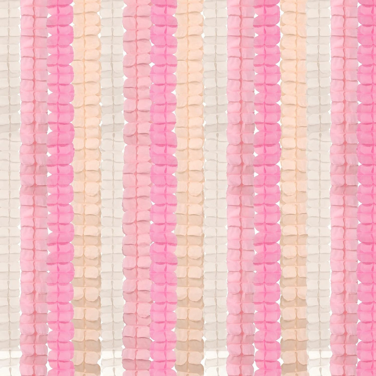 Pink-White Peach Party-Decorations Streamers Garland - 157Ft Four-Leaf Clover Hanging Banner,Wedding Girl Birthday Baby Bridal Shower Engagement Bachelorette Decor