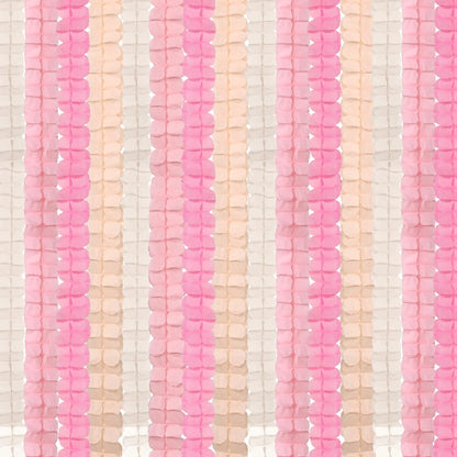 Pink-White Peach Party-Decorations Streamers Garland - 157Ft Four-Leaf Clover Hanging Banner,Wedding Girl Birthday Baby Bridal Shower Engagement Bachelorette Decor