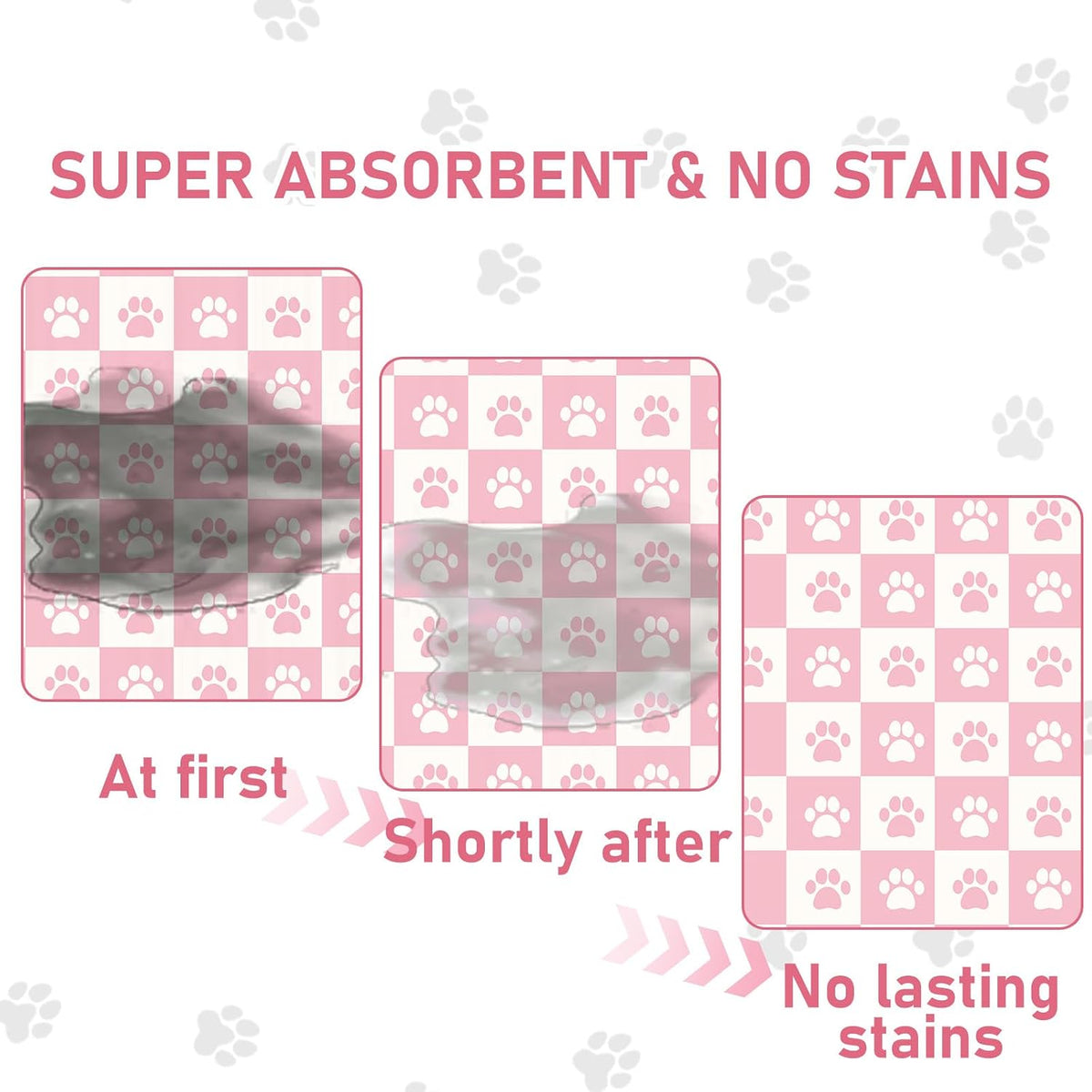 Pet Mats for Food and Water, Pink Checkered Dog Food Mat for Floors, Non Slip Indoor Quick Dry Cat Bowl Feeding Mats (11.8” X19.7”)