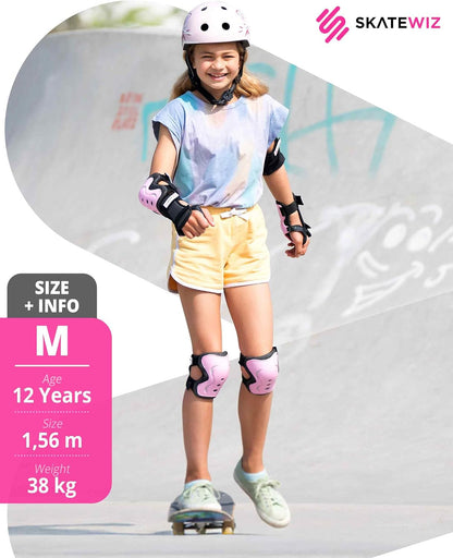 Kids and Adults Knee Pads and Elbow Pads Set with Wrist Guards for Roller Skating [6pc] - Skating Protective Gear for Roller Skates & Skateboard