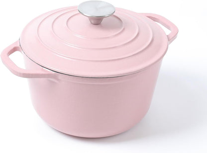 Enameled Cast Iron 3-Quart Dutch Oven Pink…
