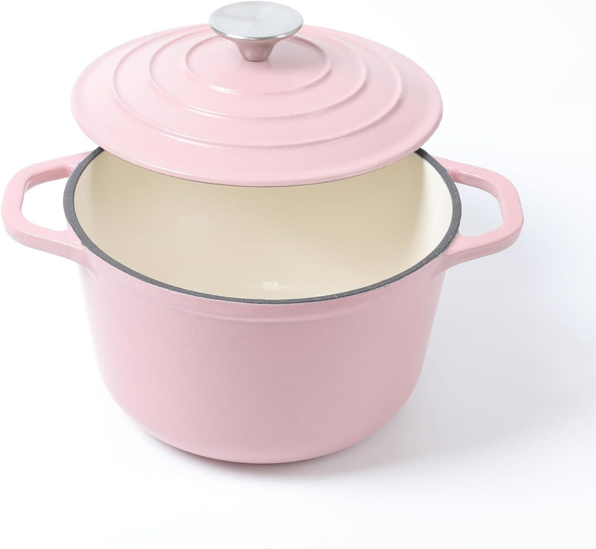 Enameled Cast Iron 3-Quart Dutch Oven Pink…
