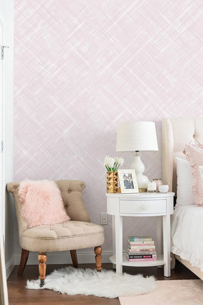 Pink Peel and Stick Wallpaper Modern Girls Wallpaper Boho Removable Contact Paper Light Pink Waterproof Self-Adhesive Wallpapers for Bathroom Bedroom Living Room Decor Vinyl 17.3"x196.8"