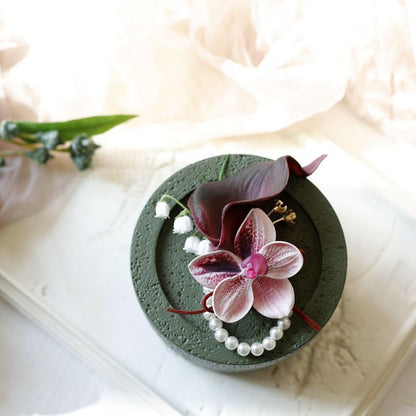 2 Pieces Corsage and Boutonniere Set, Black Red+Pink (X2-LL)