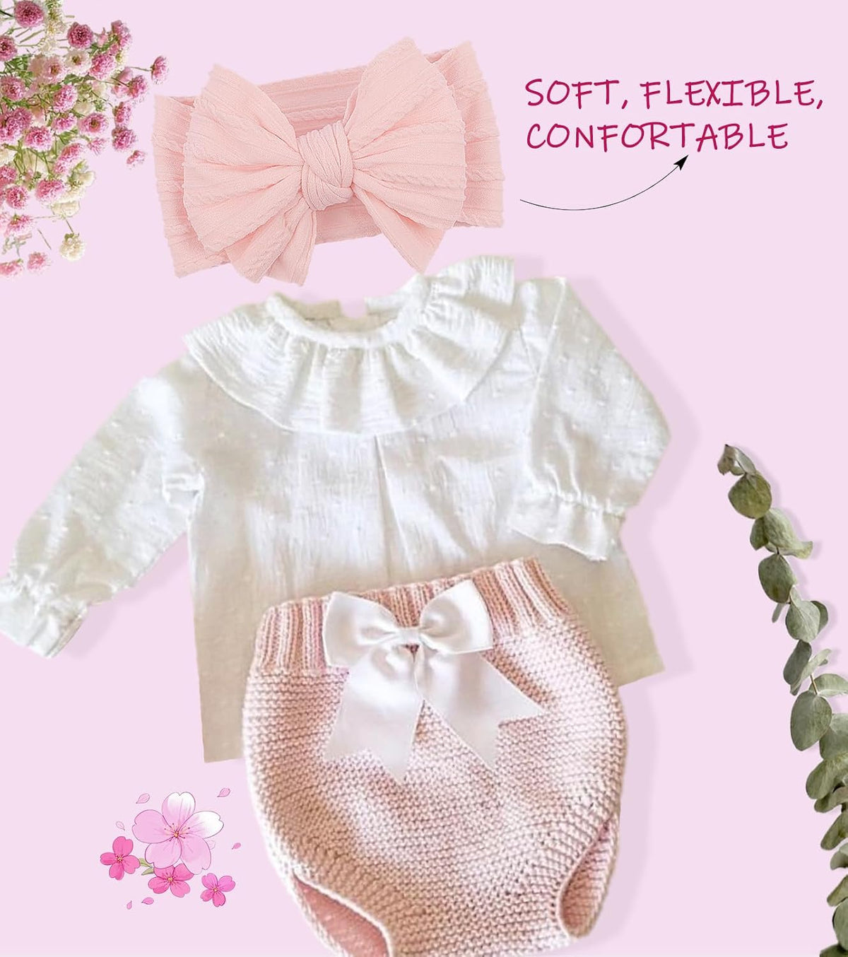 Handmade Nylon Baby Girl Headband Bows for Baby Kid Pink Mix3Pcs