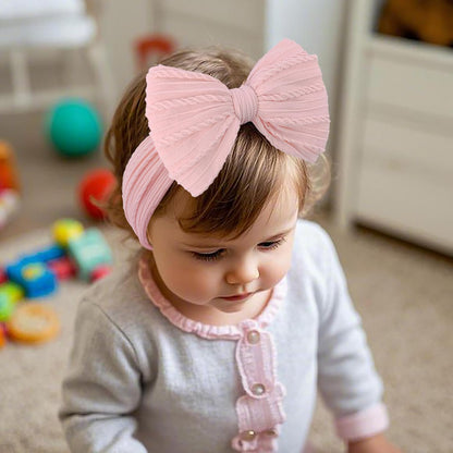 Handmade Nylon Baby Girl Headband Bows for Baby Kid Pink Mix3Pcs