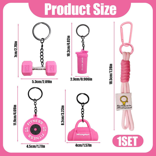 Dumbbell Keychain Set Gym Accessories for Women and Men Fitness Gifts