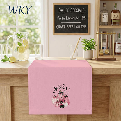 Preppy Pink Halloween Kitchen Dish Towels 16x24in, Set of 2