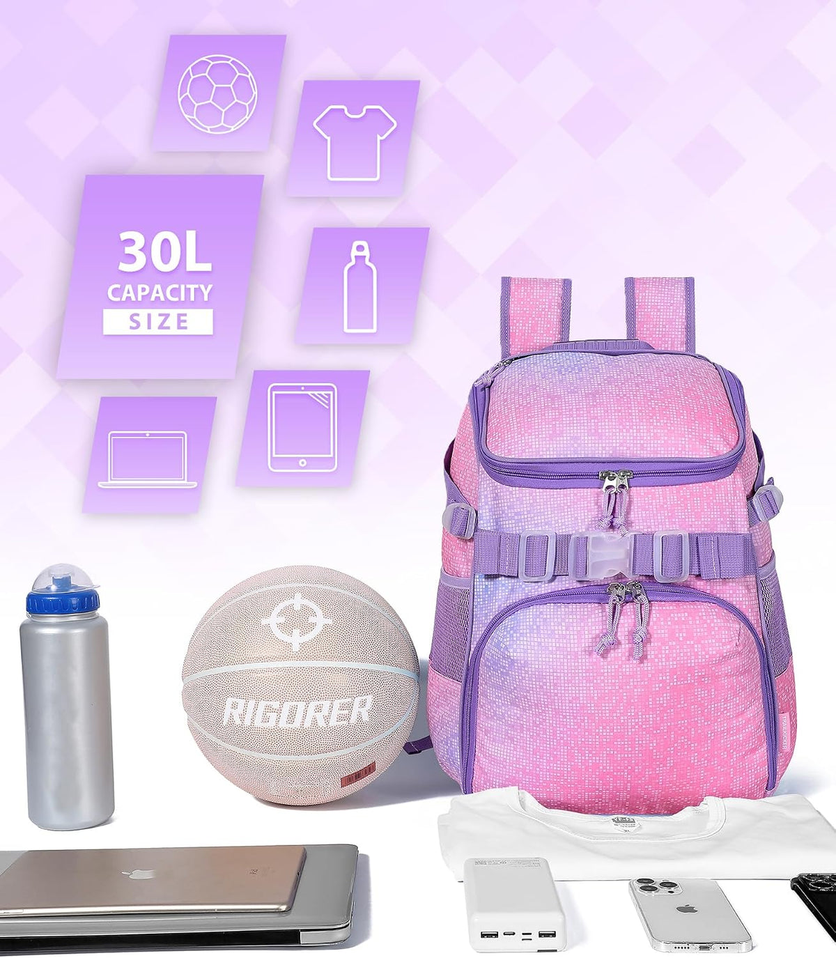 Basketball Backpack Women Fit Soccer Volleyball Baseball Football Sports Backpack Training Equipment Bag for Team
