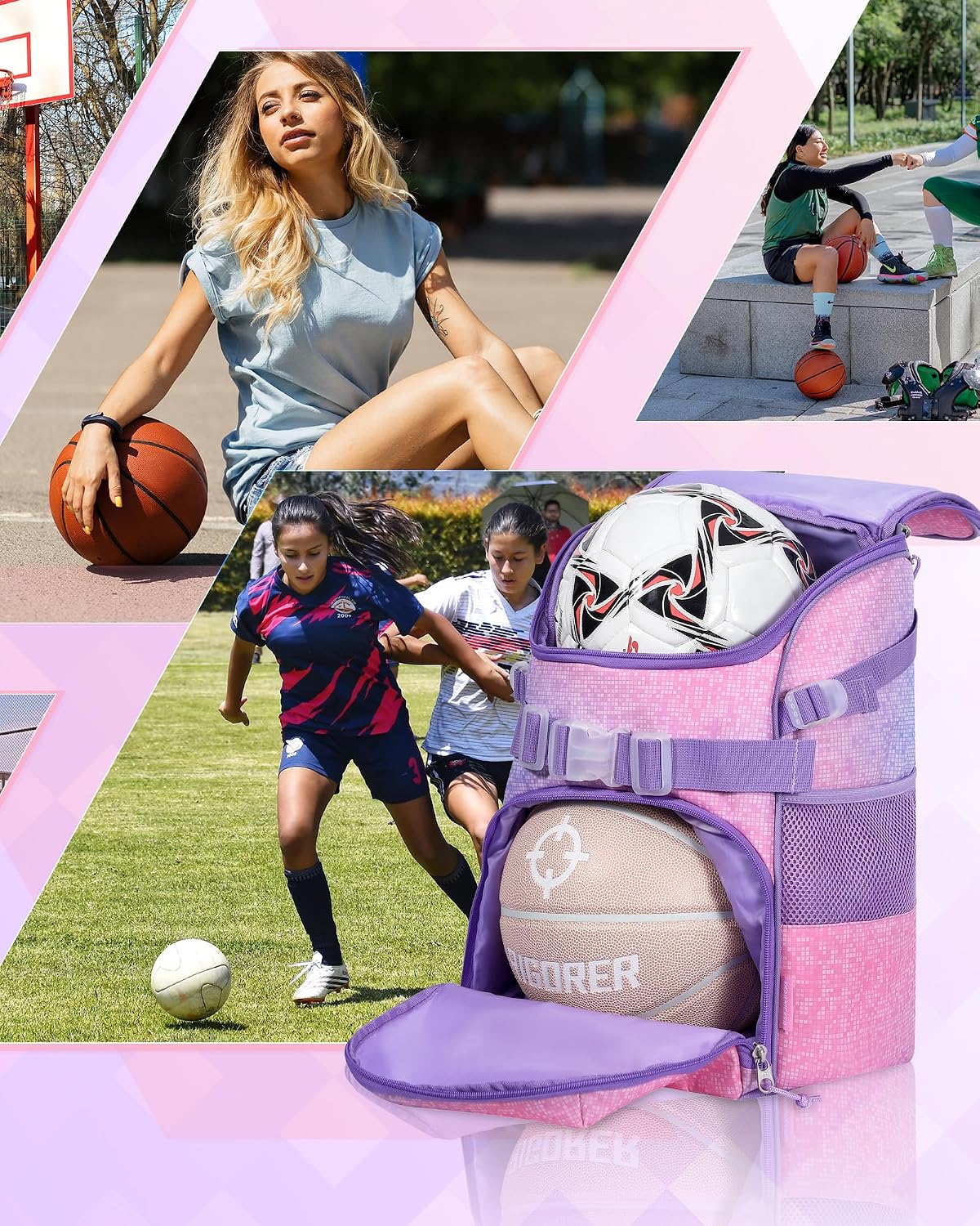Basketball Backpack Women Fit Soccer Volleyball Baseball Football Sports Backpack Training Equipment Bag for Team