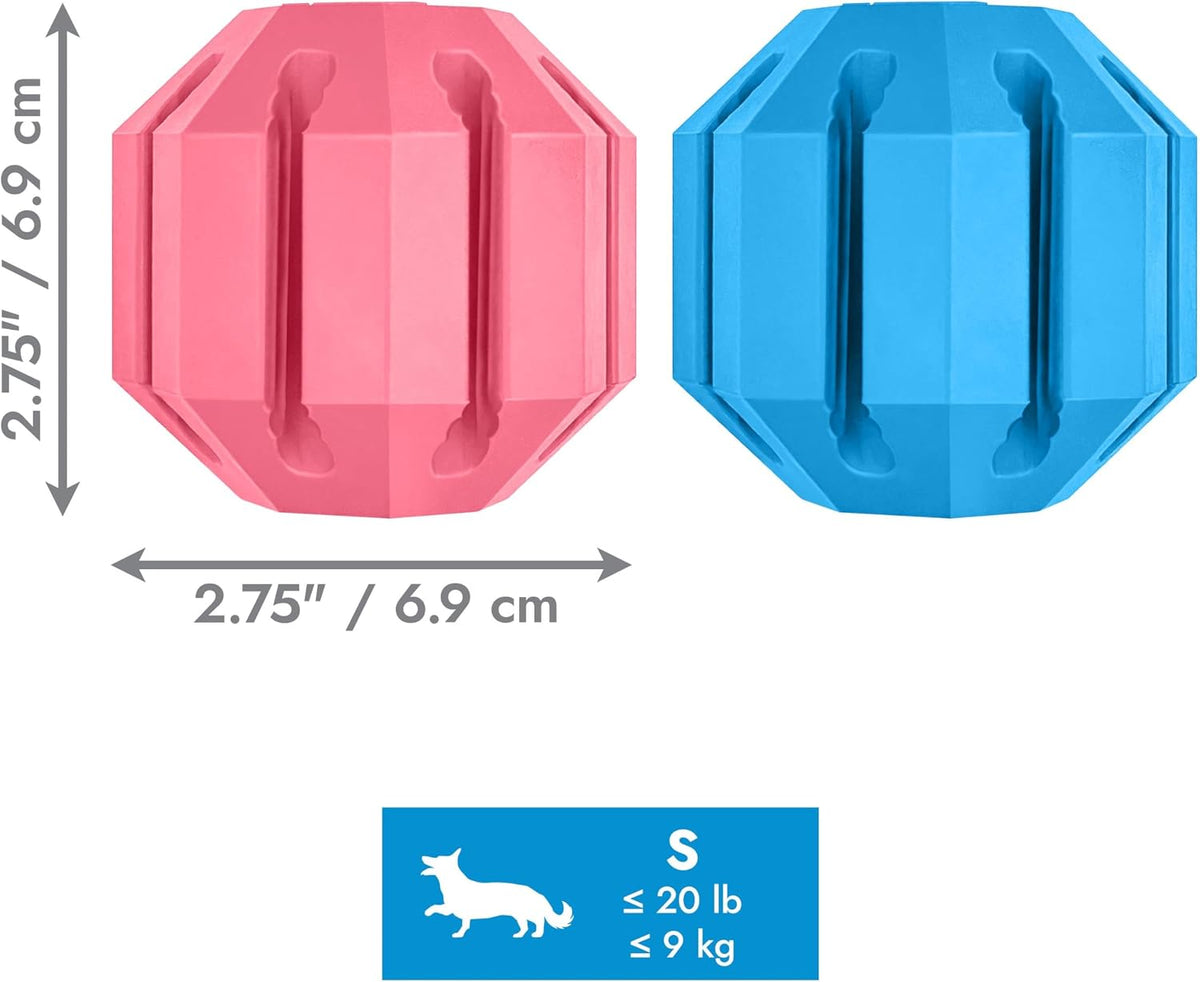 Puppy Activity Ball, Natural Rubber Teething Toy, Small Puppies, Pink