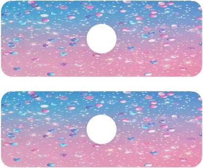 Cute Light Pink Blue Gradient Flashing Glitter Faucet Drying mat Silicone Kitchen Faucet Mat Sink Splash Guard Drip Catcher Dish Soap Sponge Holder for Guard Bathroom Farmhouse M